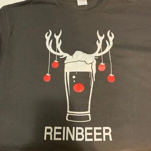 Men’s XL REINBEER T-shirt grey Christmas gift funny